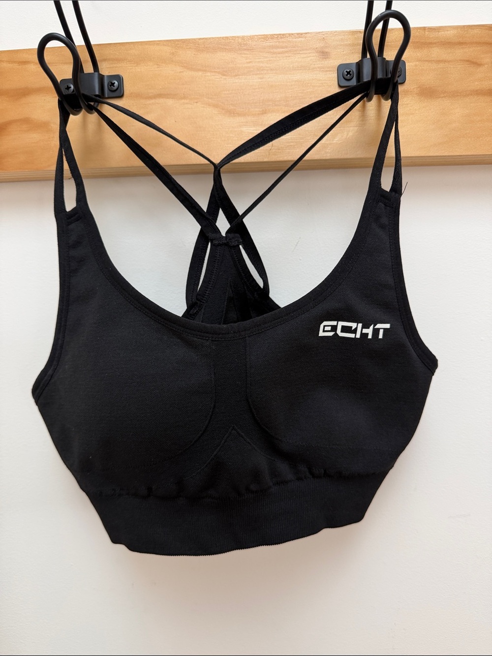 ECHT Black Strappy Padded Sports Bra